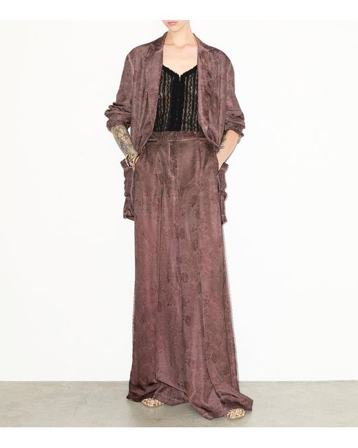 MAX&Co. Brown Floral Wide-Leg Trousers