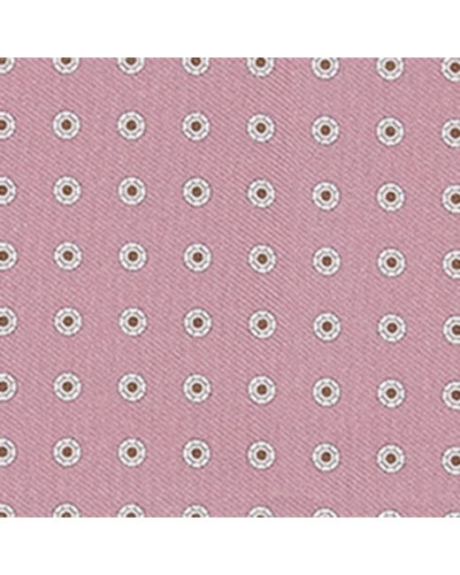 Canali Purple Silk Medallion Print Pocket Square for men