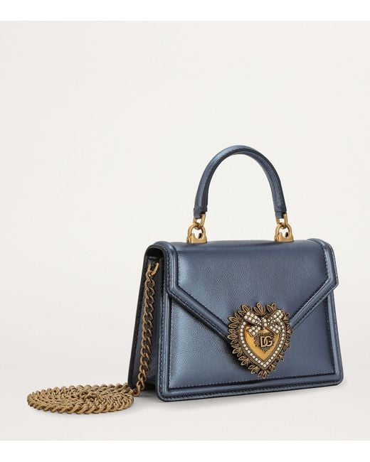 Dolce & Gabbana Blue Embellished Leather Bag Handle Women Shoulder Strap
