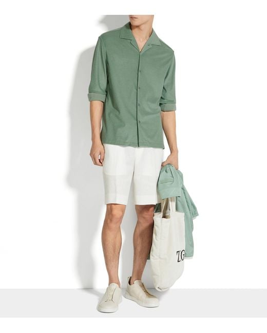 Zegna Green Cotton-silk Shirt for men