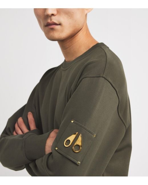 Moose Knuckles Green Cotton Snyder Sweatshirt for men