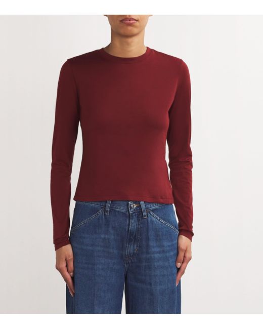FRAME Red Supima Cotton Long-Sleeve T-Shirt