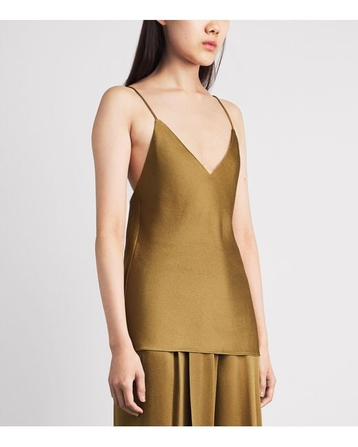 Blazé Milano Brown Satin V-Neck Manipur Top