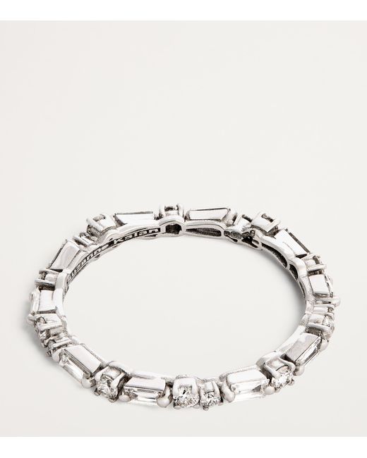 Suzanne Kalan White And Diamond Thin Mix Ring