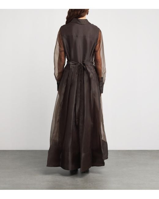Jonathan Simkhai Brown Organza Montgomery Midi Dress
