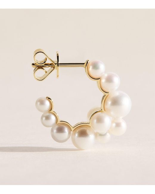 Sophie Bille Brahe Natural And Pearl Boucle Botticelli Hoop Earrings
