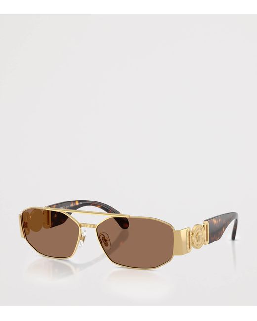 Versace Brown Metal Ve2287 Rectangle Sunglasses for men