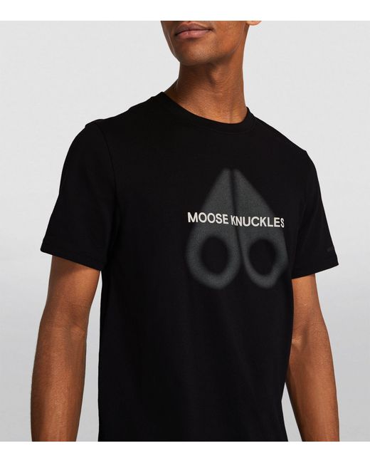 Moose Knuckles Black Logo Riverdale T-shirt for men