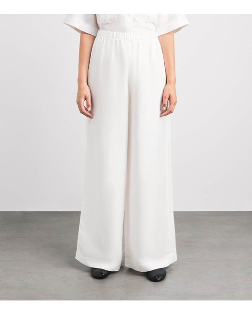 Anine Bing White Wide-Leg Rosyln Trousers