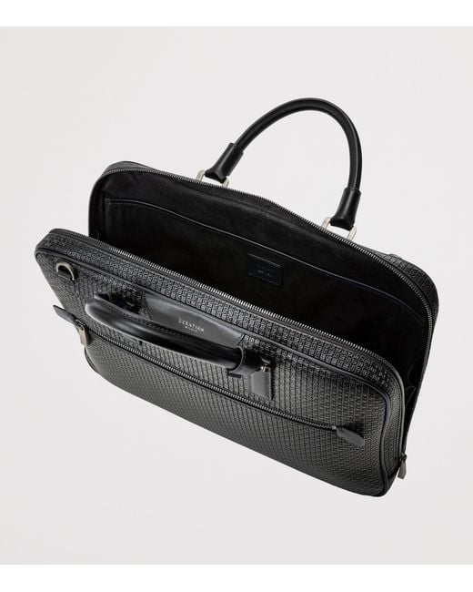 Serapian Black Extra Slim Stepan Briefcase for men