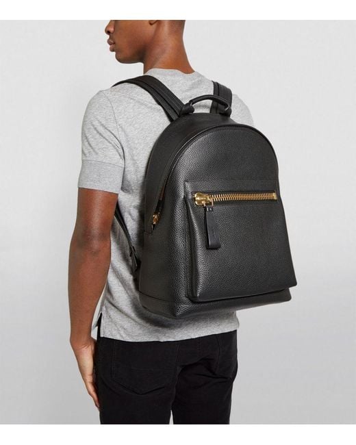 Tom Ford Leather Buckley Backpack in Black for Men | Lyst