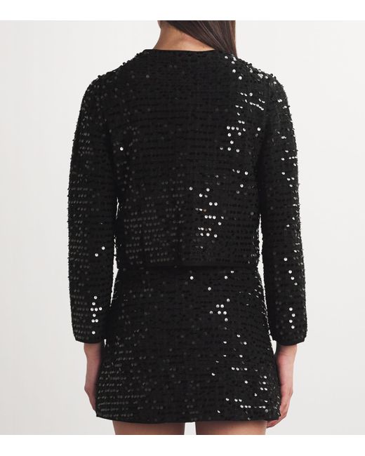 Maje Black Sequinned Cardigan