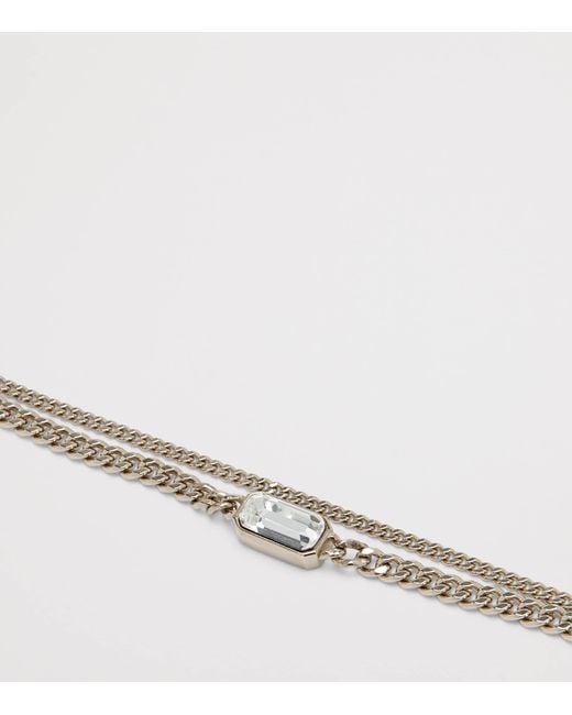 McQueen Metallic Crystal-Embellishment Skull Bracelet