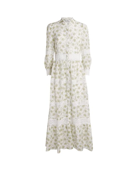 Sandro White Lace Floral Midi Dress