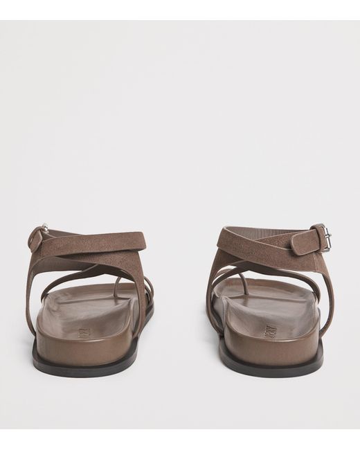 A.Emery Brown Leather Jalen Slim Sandals