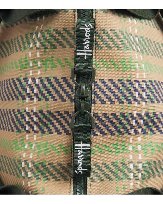 Harrods Green Tartan Packable Overnight Tote Bag