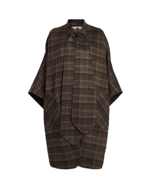 Wolk Morais Gray Cashmere Plaid Belleville Trench Coat