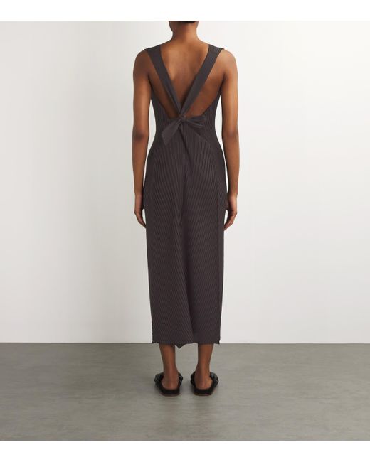 Issey Miyake Brown Paper Like Pleats Dress