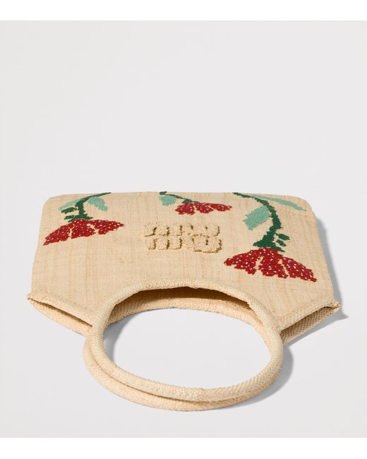 Miu Miu Natural Raffia Ivy Tote Bag