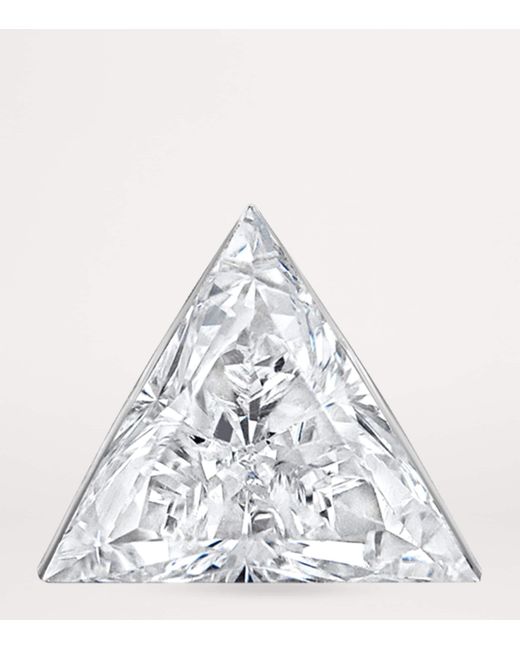 Maria Tash White Invisible Set Triangle Diamond Threaded Stud Earring