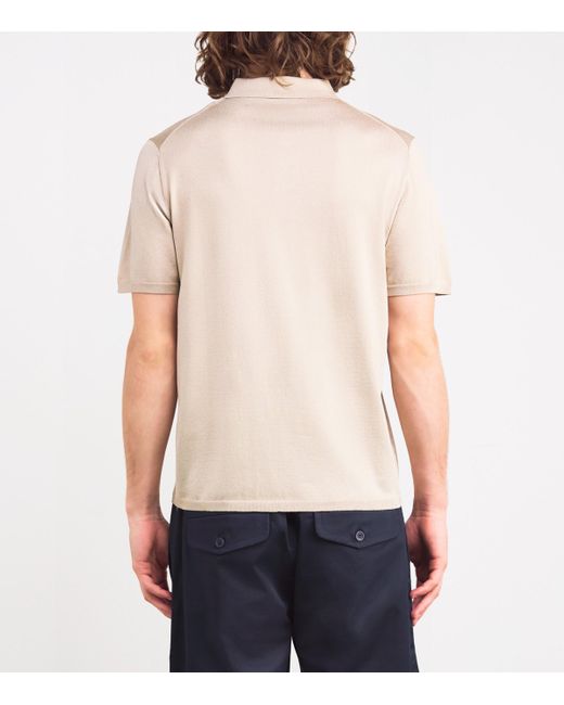 Sandro White Knitted Polo Shirt for men