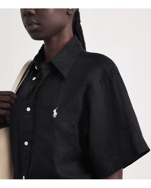 Polo Ralph Lauren Black Linen Oversized Shirt