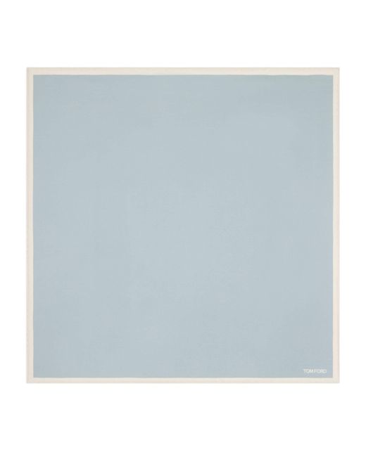Tom Ford Blue Silk Twill Pocket Square for men