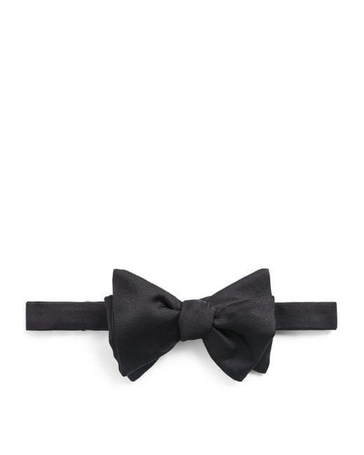 Eton of Sweden Black Silk Pre-Tied Bow Tie for men