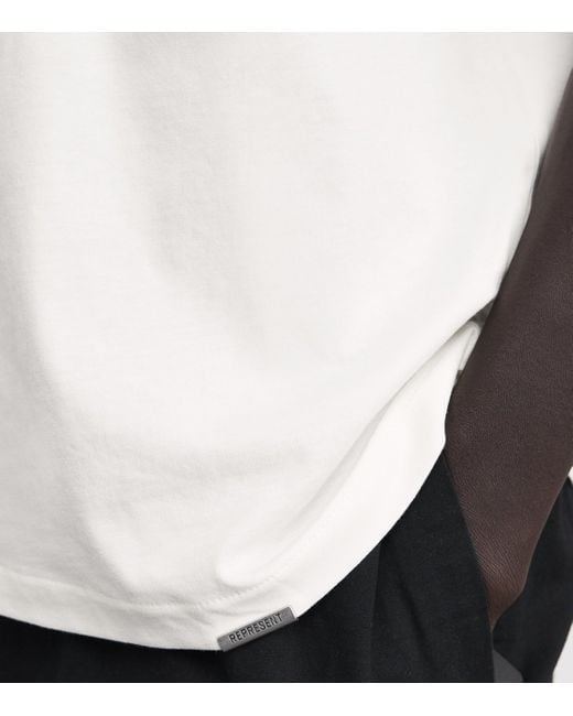 Represent White Cotton Initial Oversized T-Shirt for men