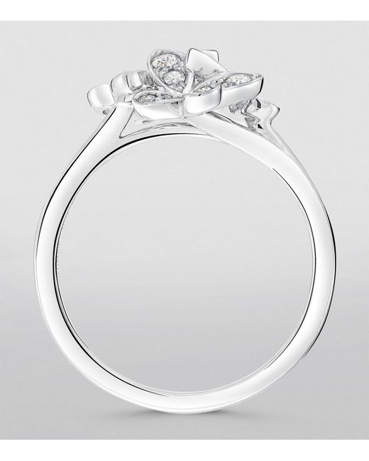 Graff Mini White Gold And Diamond Triple Butterfly Ring