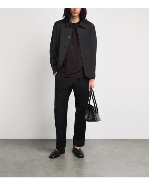 Barena Black Stretch-Wool Gabardine Overshirt for men
