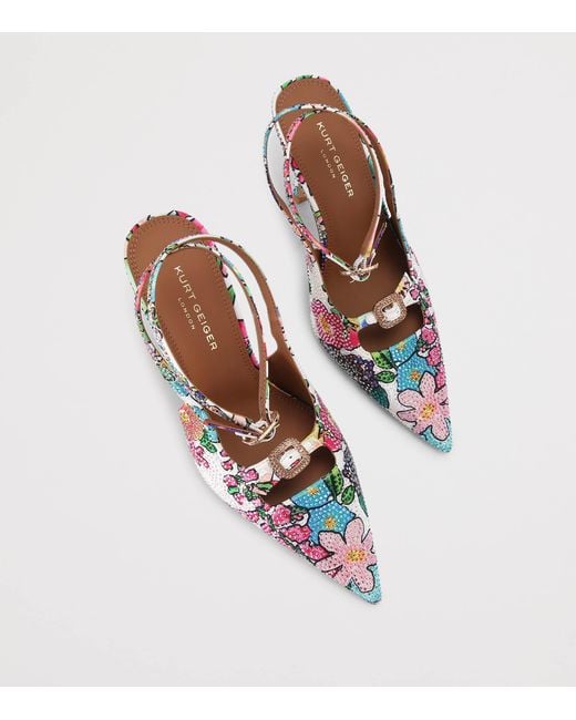 Kurt Geiger Pink Embellished Double-Buckle Pumps