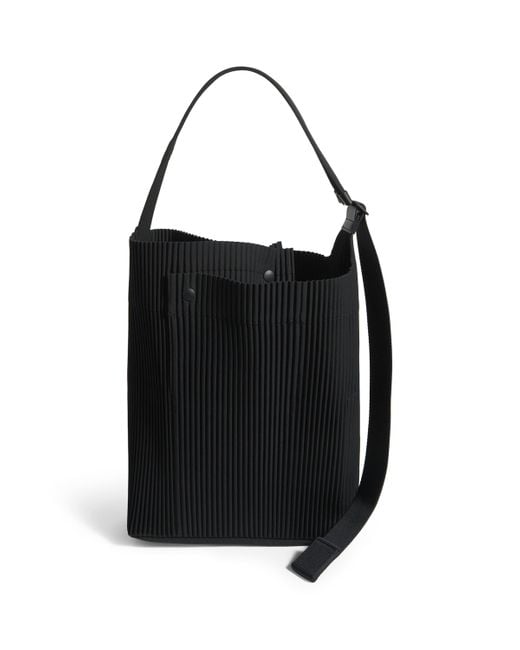 Homme Plissé Issey Miyake Black Pleated Utility Shoulder Bag for men