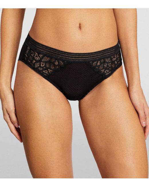 Wacoal Black Lace-Trim Raffine Briefs