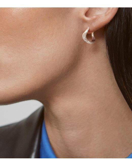 Monica Vinader Metallic Small Sterling Swirl Hoop Earrings