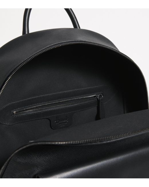 Harrods Black Saffiano Leather Backpack