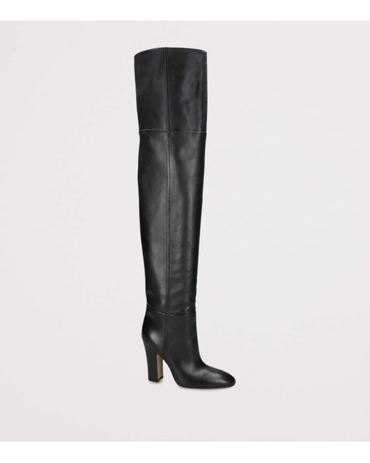 Paris Texas Black Leather Lavinia Knee-High Boots 100