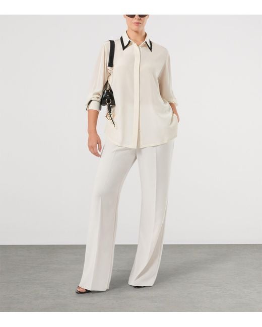 Marina Rinaldi White Wide-Leg Tailored Trousers