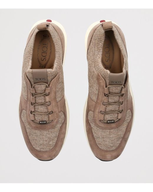 Tod's Natural Suede-Knit Sportivo 79K Sneakers for men