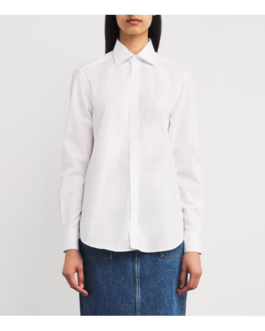 With Nothing Underneath White Organic Cotton The Boyfriend Shirt