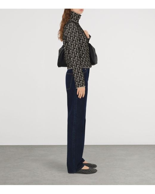Burberry Black Wool-Blend Jacquard B Charm Sweater