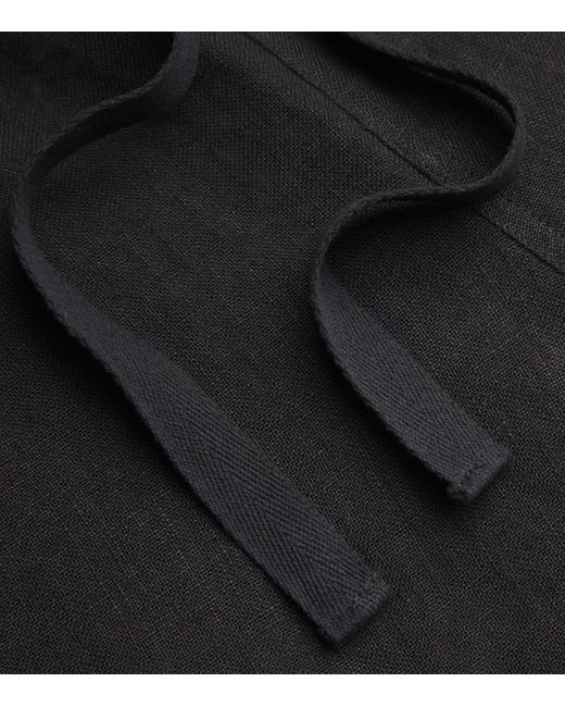 Commas Black Linen Lounge Shorts for men