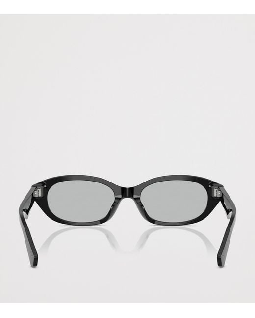 Burberry Black Acetate Oval Sunglasses