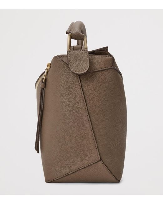 Loewe Metallic Medium Leather Puzzle Edge Top-Handle Bag