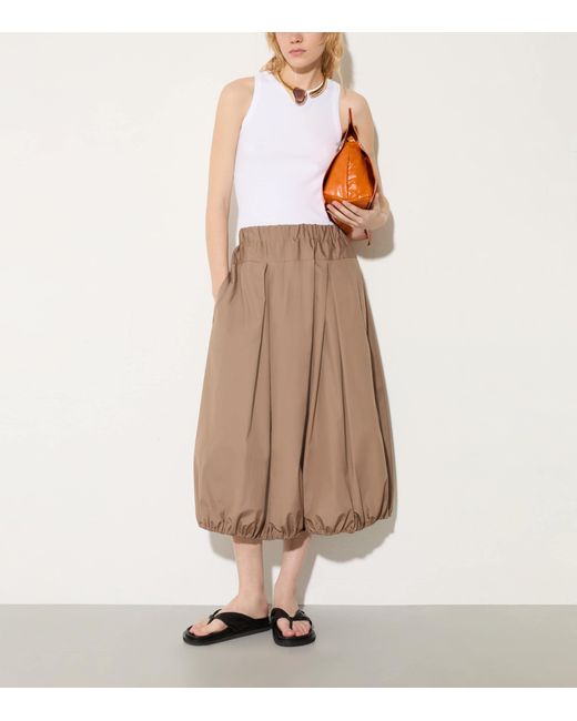 MAX&Co. Brown Cotton Midi Skirt