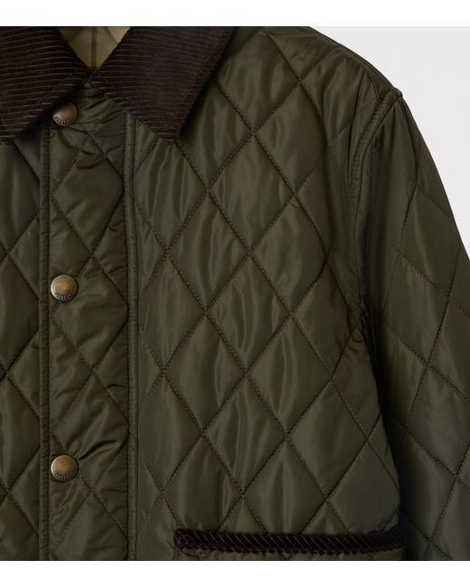 Burberry Green Cropped Quilted Field Jacket