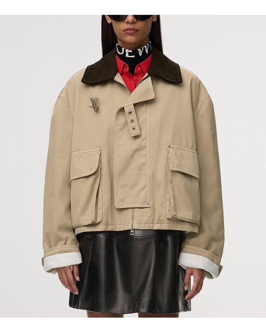 Loewe Natural Cotton-Suede Cropped Parka