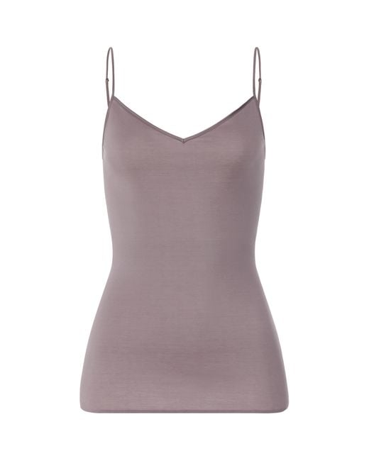 Hanro Purple Cotton Seamless Tank Top