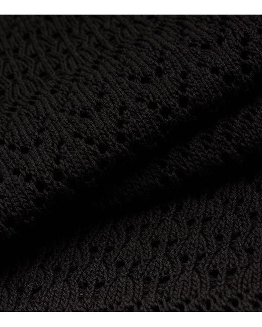 MAX&Co. Black Cotton Crochet Midi Dress