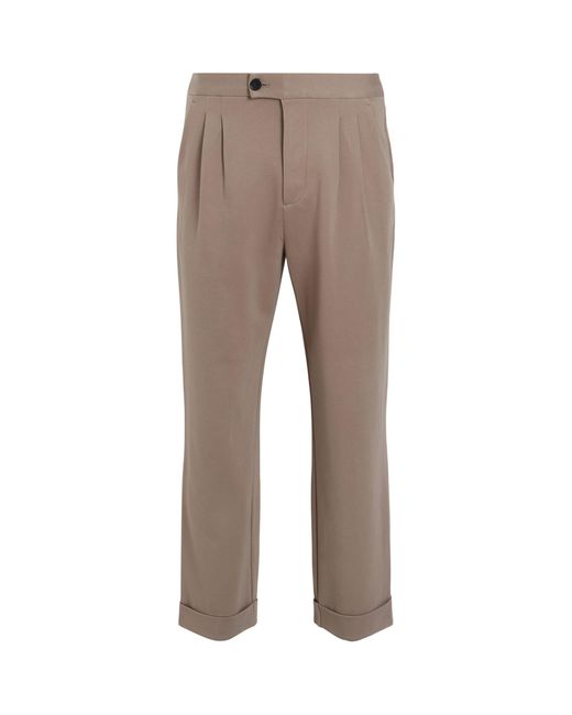 AllSaints Gray Twill Helm Straight Trousers for men